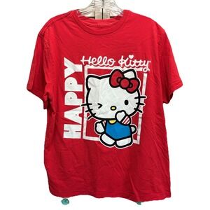 Hello Kitty Red/White‎ Short Sleeve Graphic T-shirt Size M Cotton Crew Neck